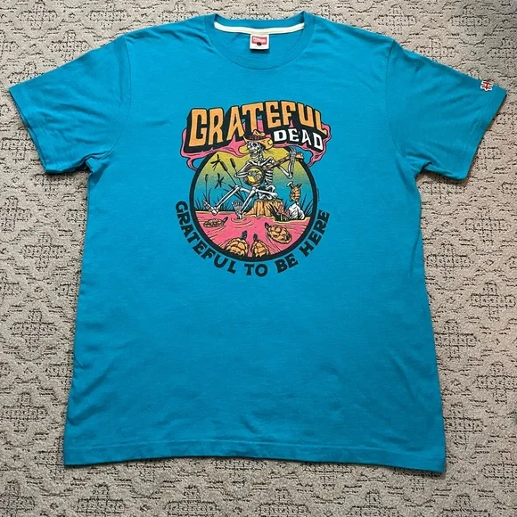 🐢 '23 Grateful Dead Band Jack Straw Terp Station Super Soft Riverbed Turquoise T - Picture 7 of 14